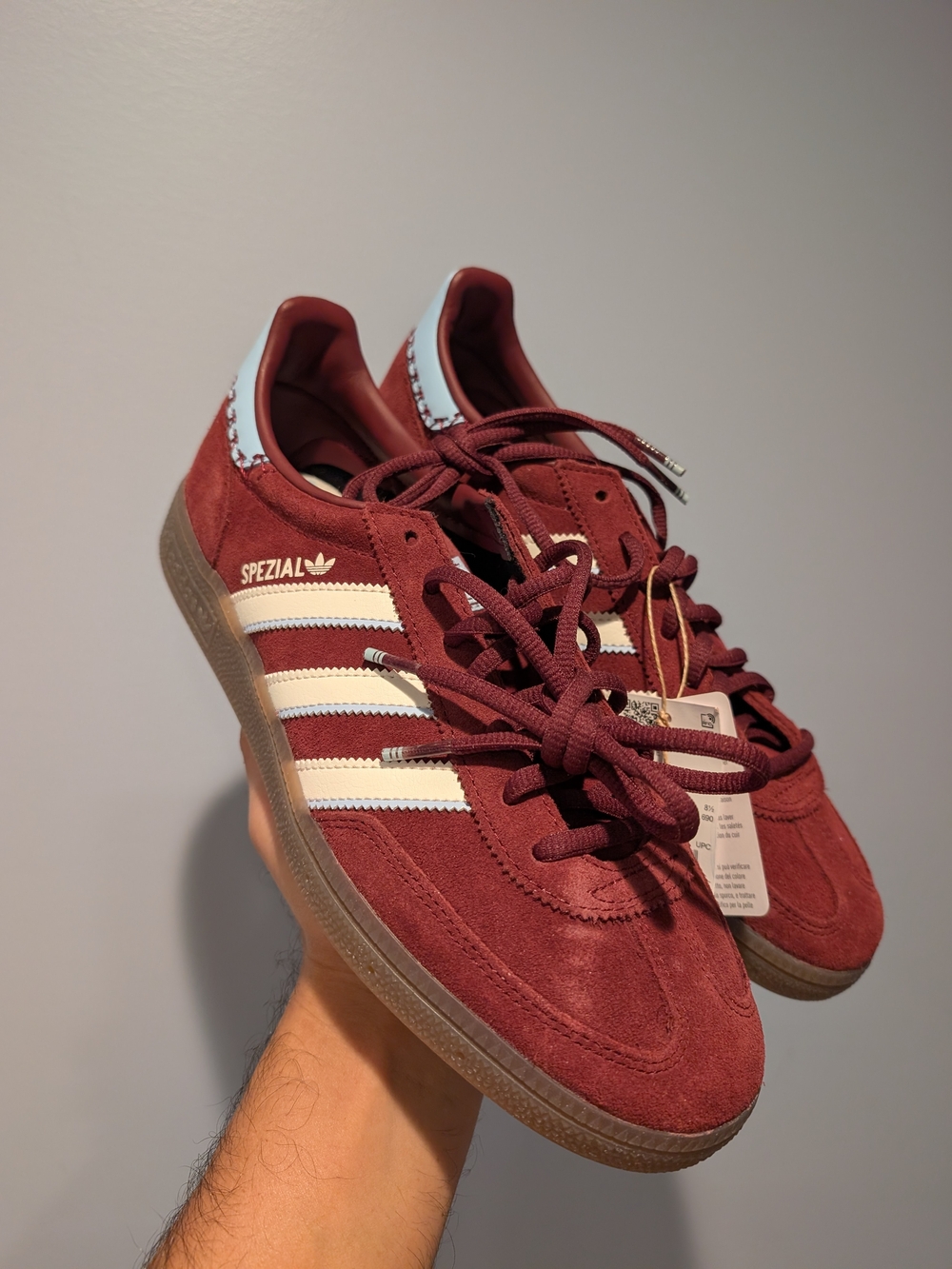Adidas Spezial Suede Sneakers in Burgundy and White